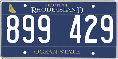 RI license plate 899429