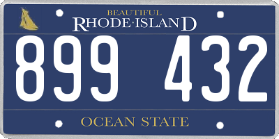 RI license plate 899432