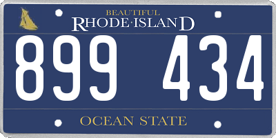 RI license plate 899434
