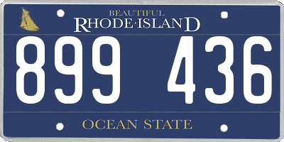 RI license plate 899436