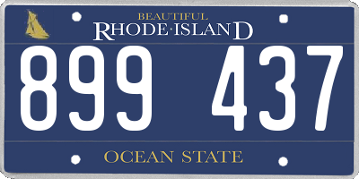 RI license plate 899437