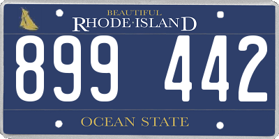 RI license plate 899442