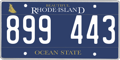 RI license plate 899443