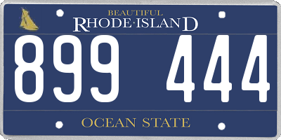 RI license plate 899444