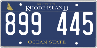 RI license plate 899445