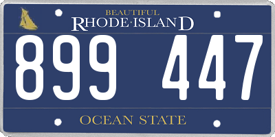 RI license plate 899447