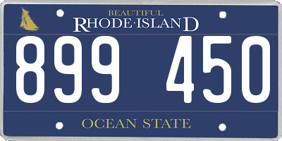 RI license plate 899450