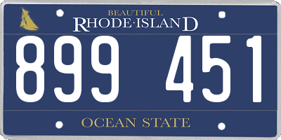 RI license plate 899451