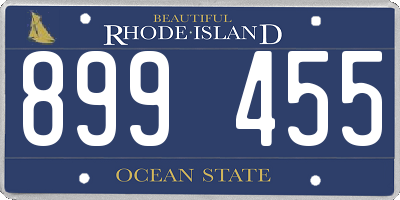 RI license plate 899455