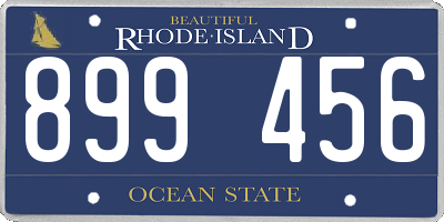 RI license plate 899456