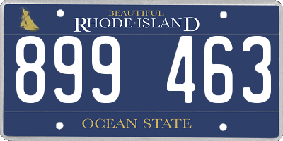 RI license plate 899463