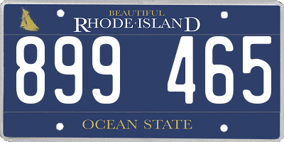 RI license plate 899465