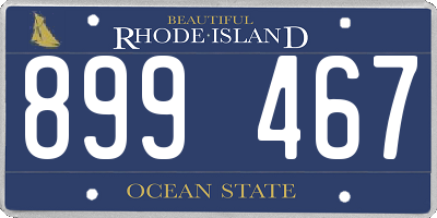 RI license plate 899467