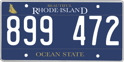 RI license plate 899472