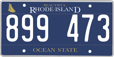 RI license plate 899473