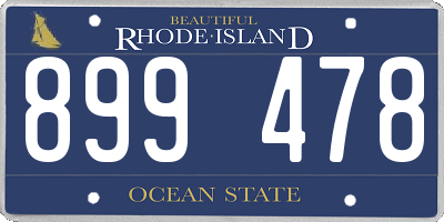RI license plate 899478