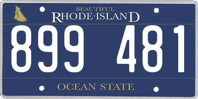 RI license plate 899481