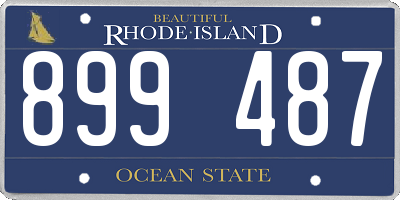 RI license plate 899487