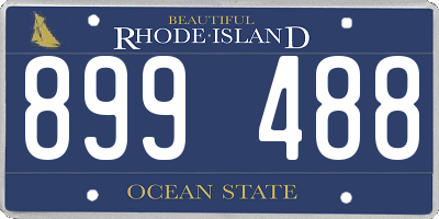 RI license plate 899488