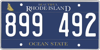 RI license plate 899492