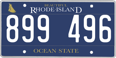 RI license plate 899496