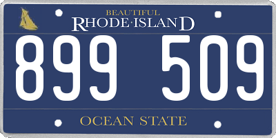 RI license plate 899509