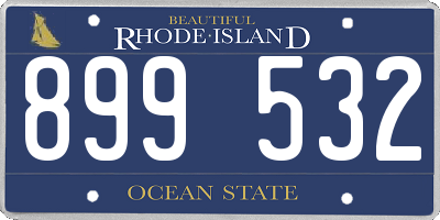 RI license plate 899532