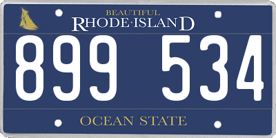 RI license plate 899534