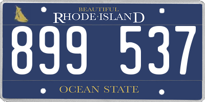 RI license plate 899537