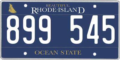 RI license plate 899545