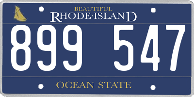 RI license plate 899547