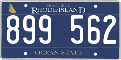 RI license plate 899562