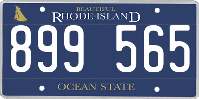 RI license plate 899565