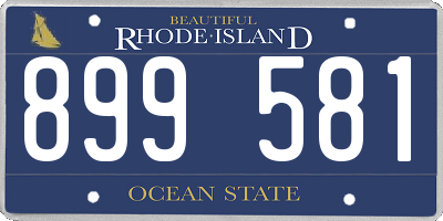 RI license plate 899581