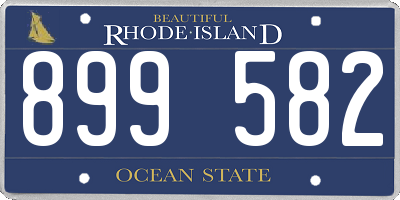 RI license plate 899582