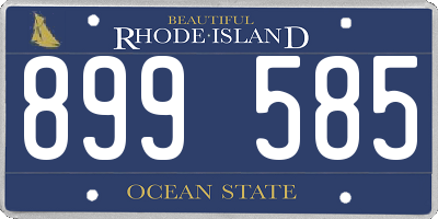 RI license plate 899585