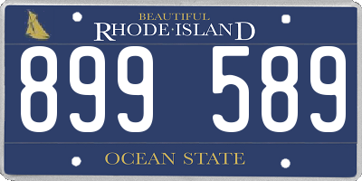 RI license plate 899589