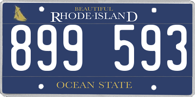 RI license plate 899593