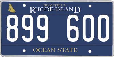 RI license plate 899600