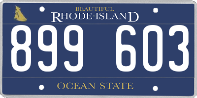 RI license plate 899603