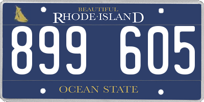 RI license plate 899605