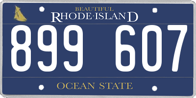 RI license plate 899607
