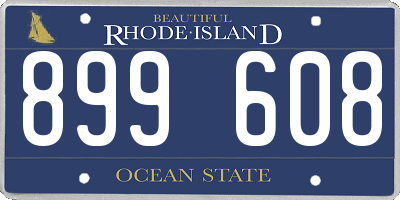 RI license plate 899608