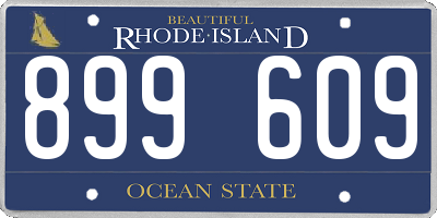 RI license plate 899609