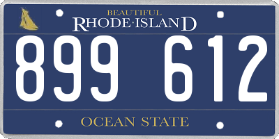 RI license plate 899612