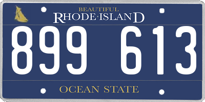 RI license plate 899613