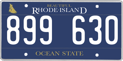 RI license plate 899630