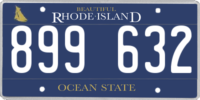 RI license plate 899632