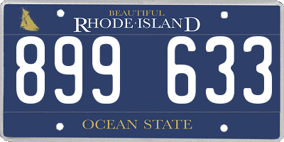 RI license plate 899633