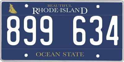 RI license plate 899634